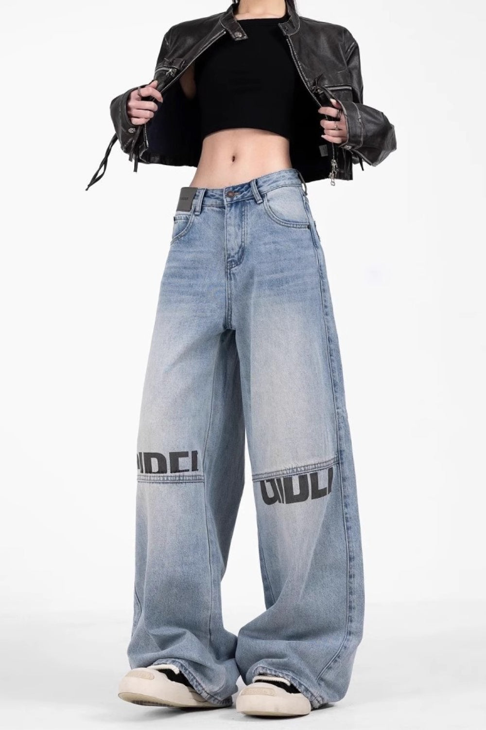 Washed High Waist Wide Leg Jeans