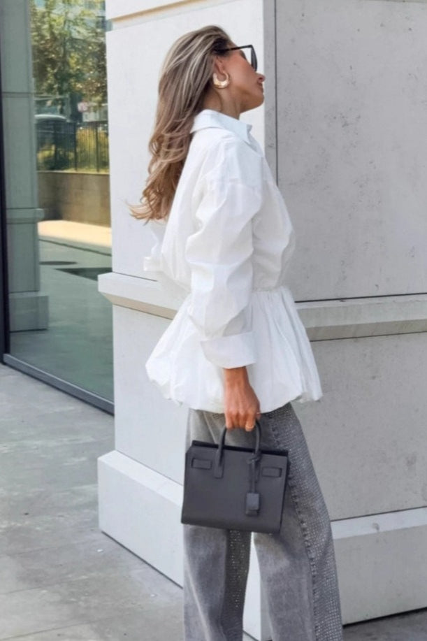 Waist Define Peplum Blouse
