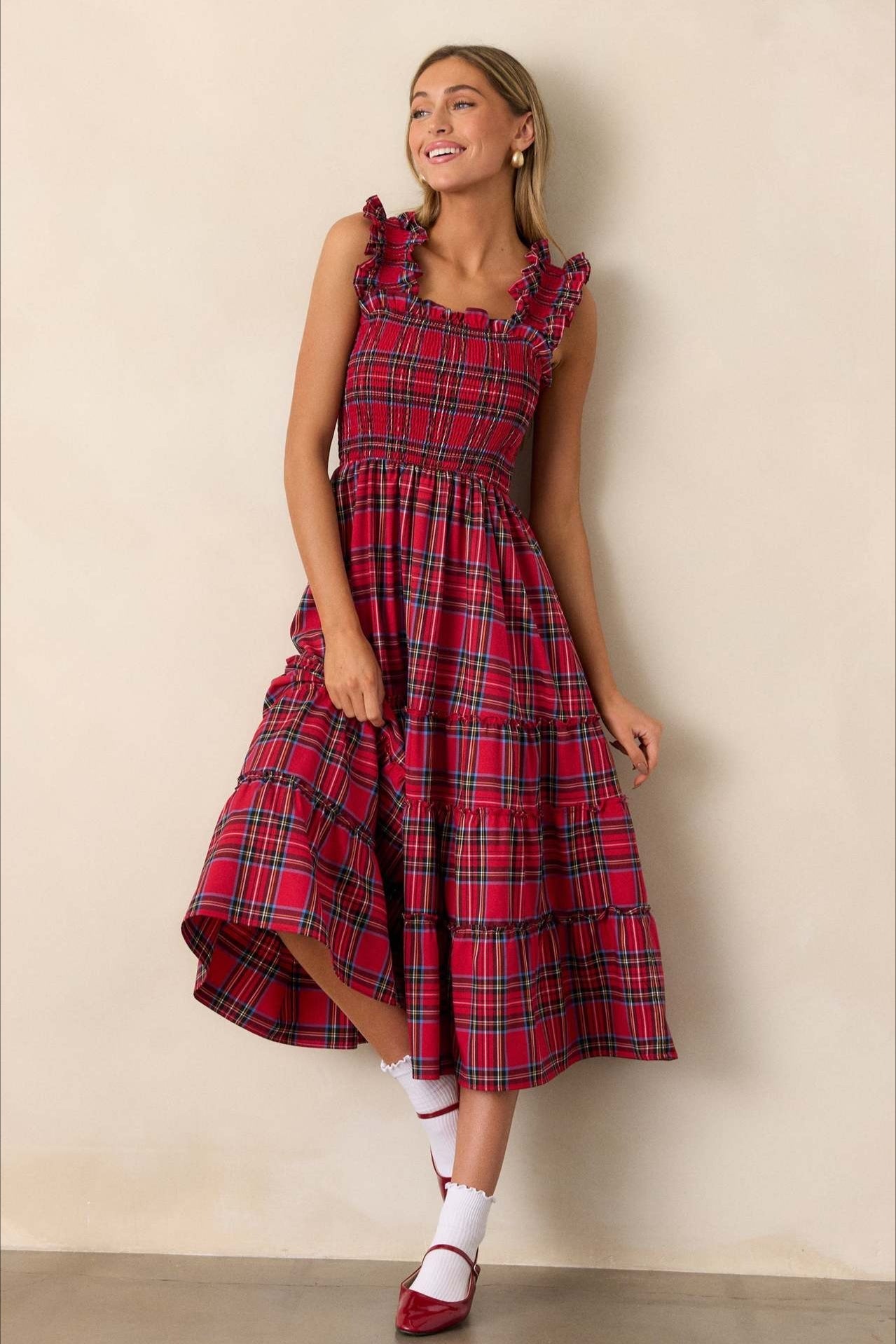 Checkered Slip Party Dress - Fashionpara
