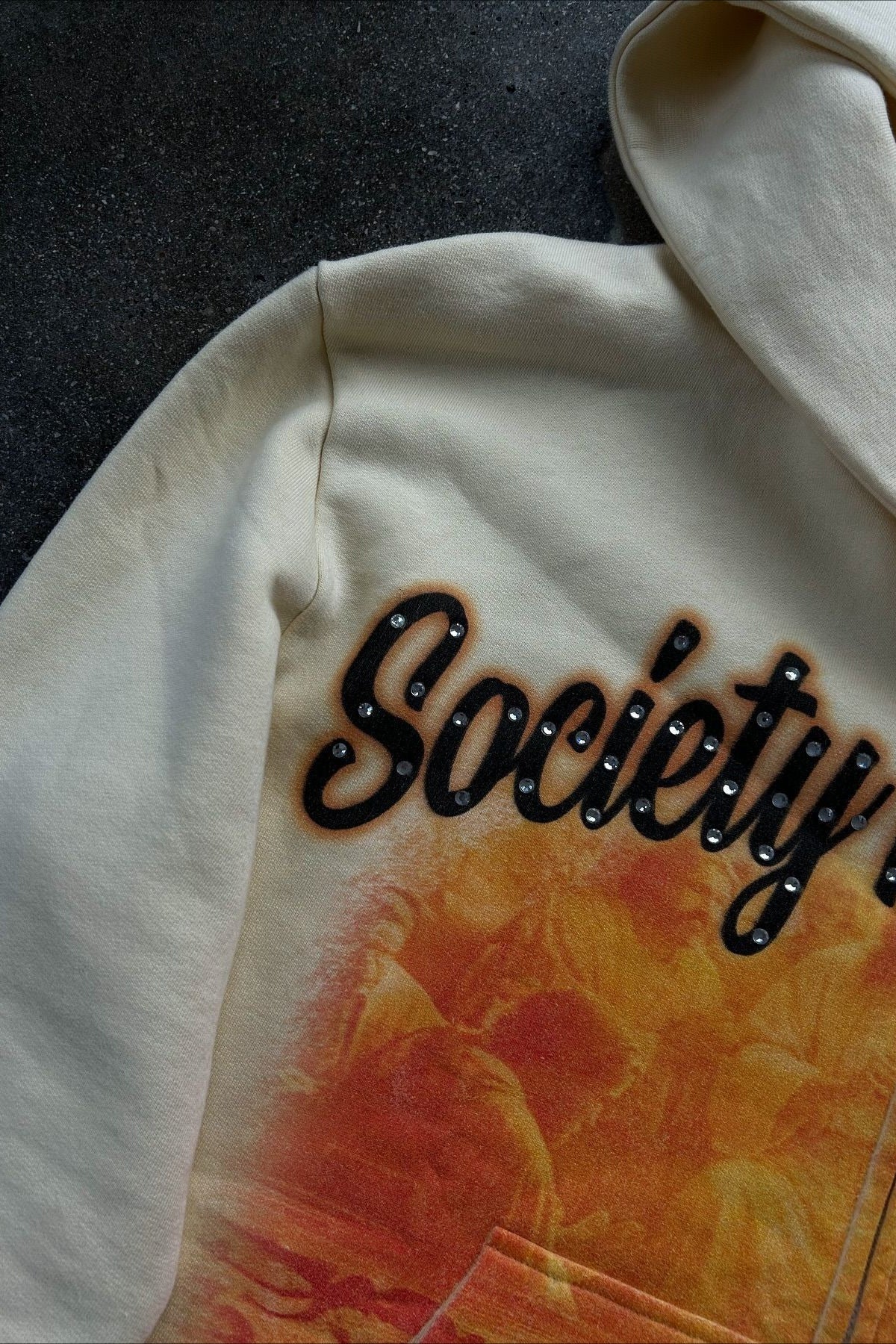 Vintage Print Pullover Hoodie