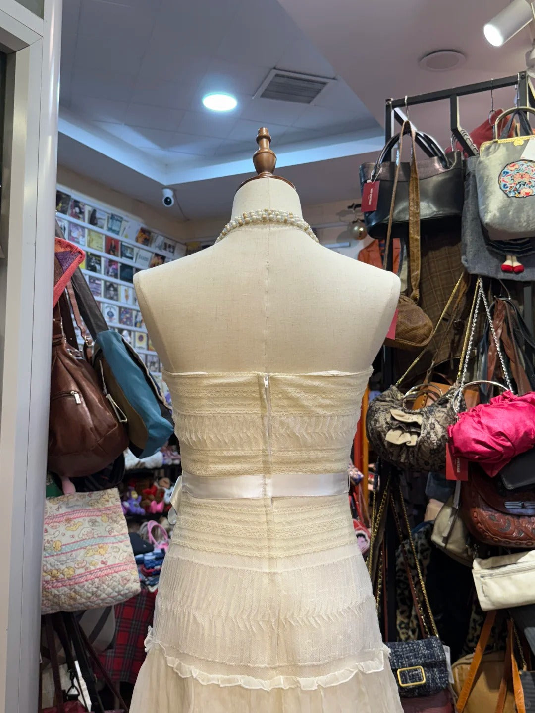 Elegant Ivory Strapless Fitted Waist Feather Lace A-line Prom Dress Evening Dress P4145