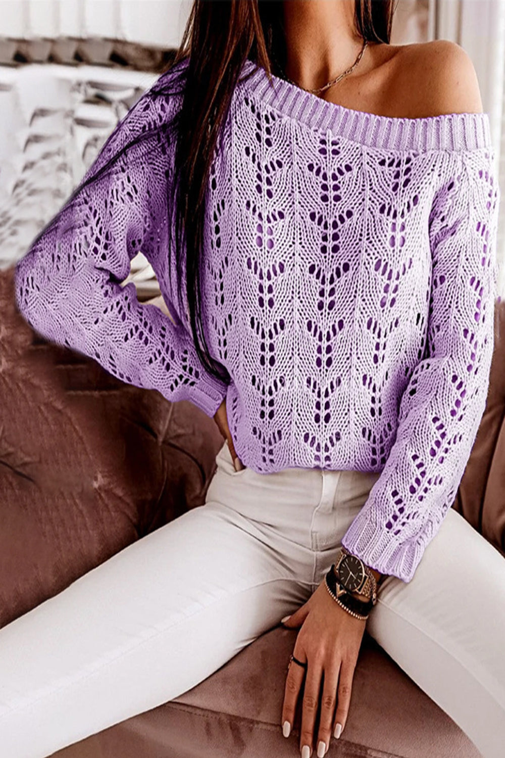 RadyRin Bat Sleeve Off-Shoulder Sweater for Stylish Comfort