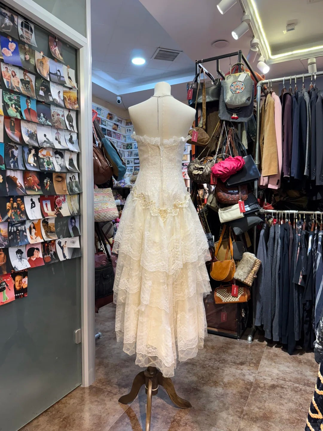 Sweet Ivory Heart-Shaped Neckline Embroidered Layered Lace Prom Dress Evening Dress P4146