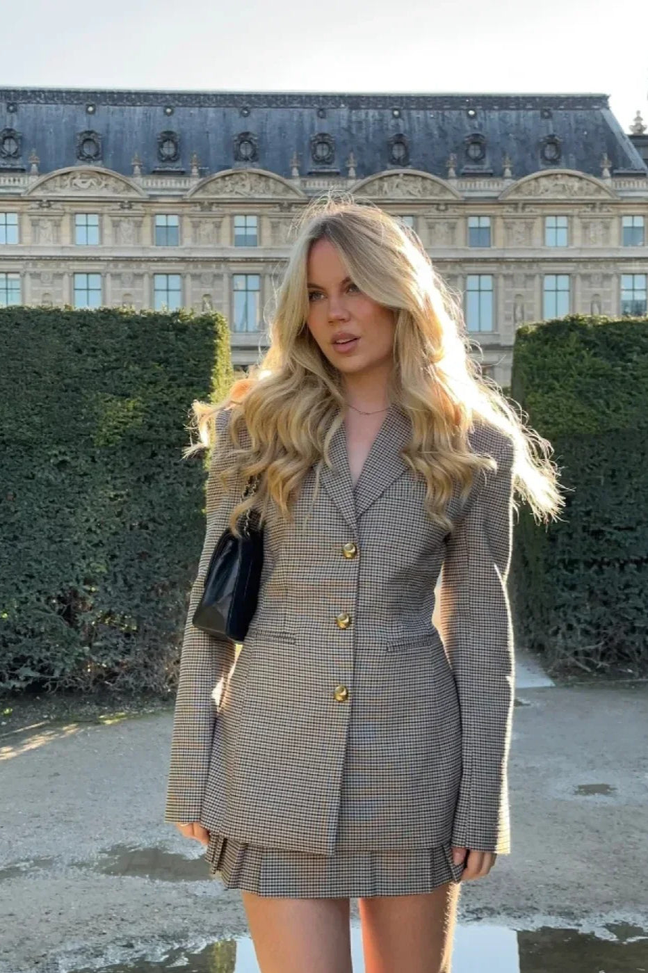 Plaid Print Slim Fit Lapel Coat - Fashionpara