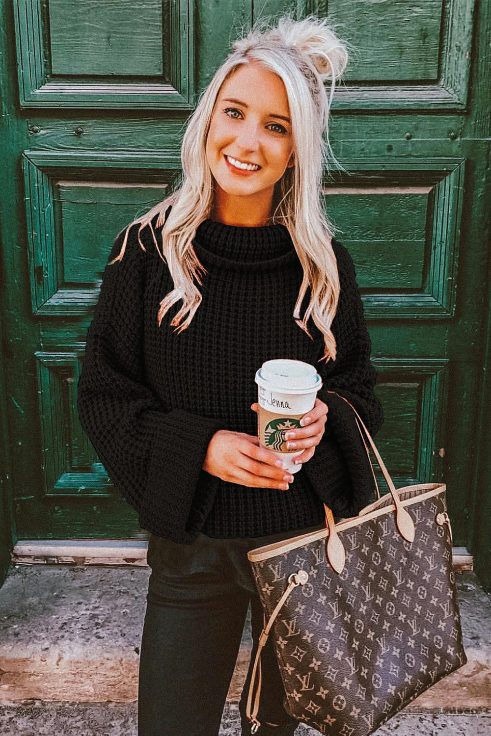 RadyRin Loose High Neck Sweater for Effortless Style