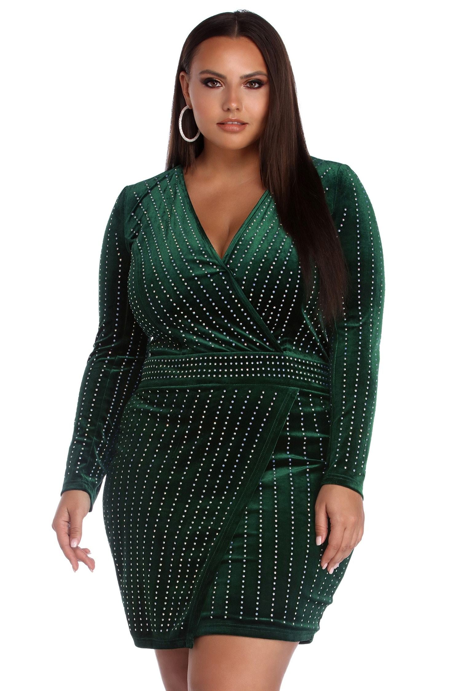 Plus Cassie Velvet Wrap Dress - Fashionpara