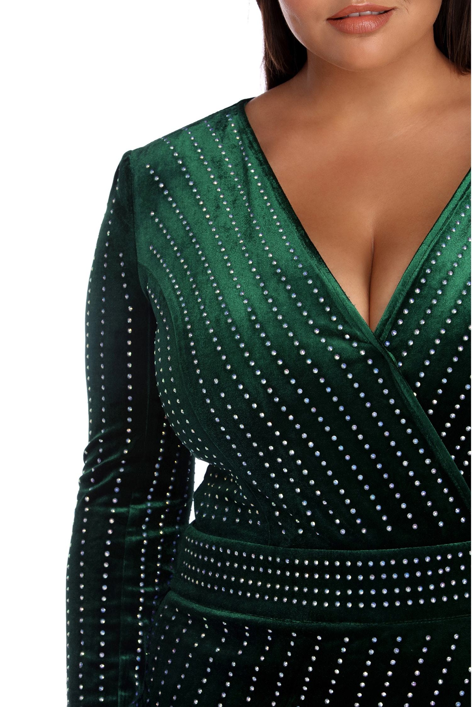 Plus Cassie Velvet Wrap Dress - Fashionpara