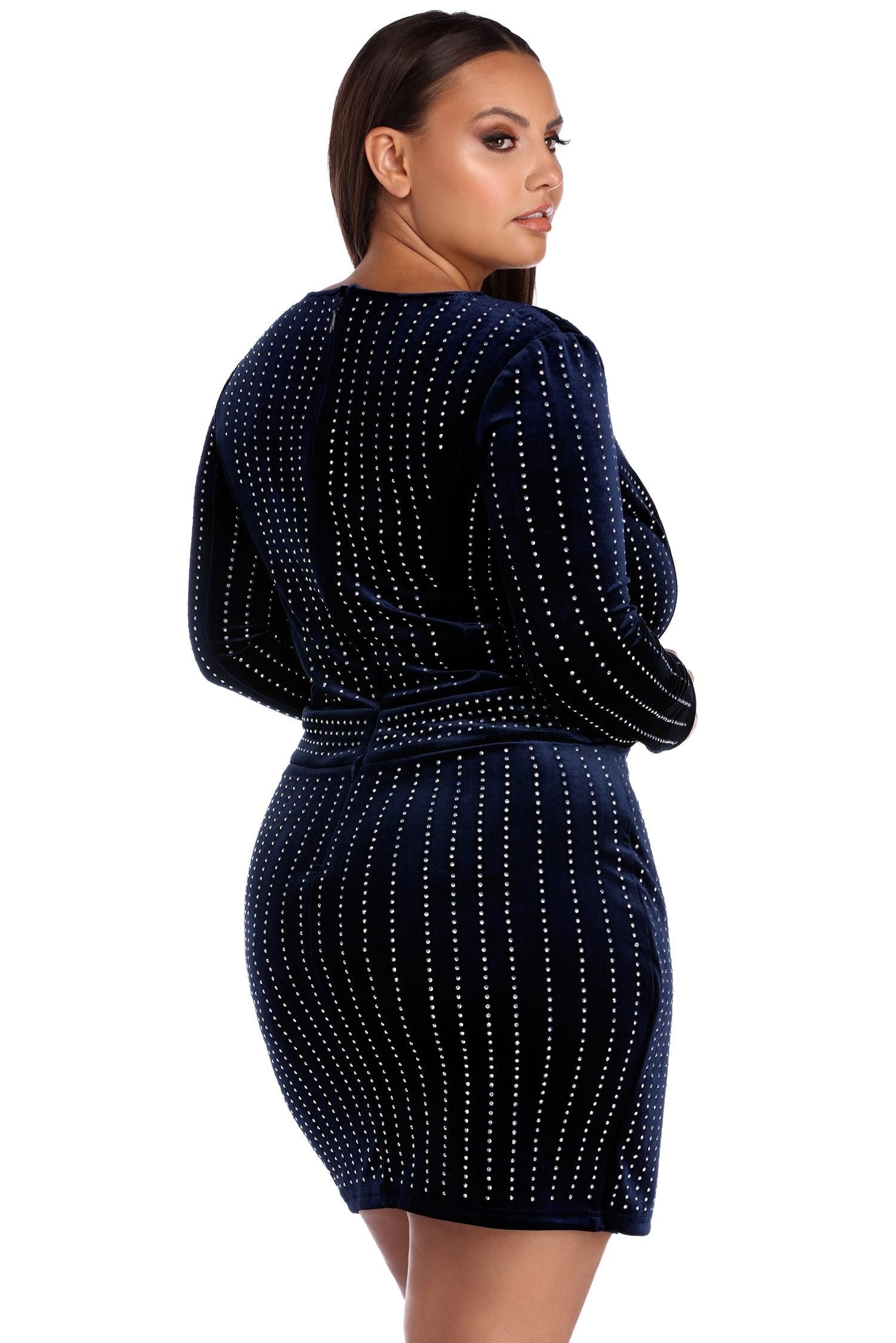 Plus Cassie Velvet Wrap Dress - Fashionpara
