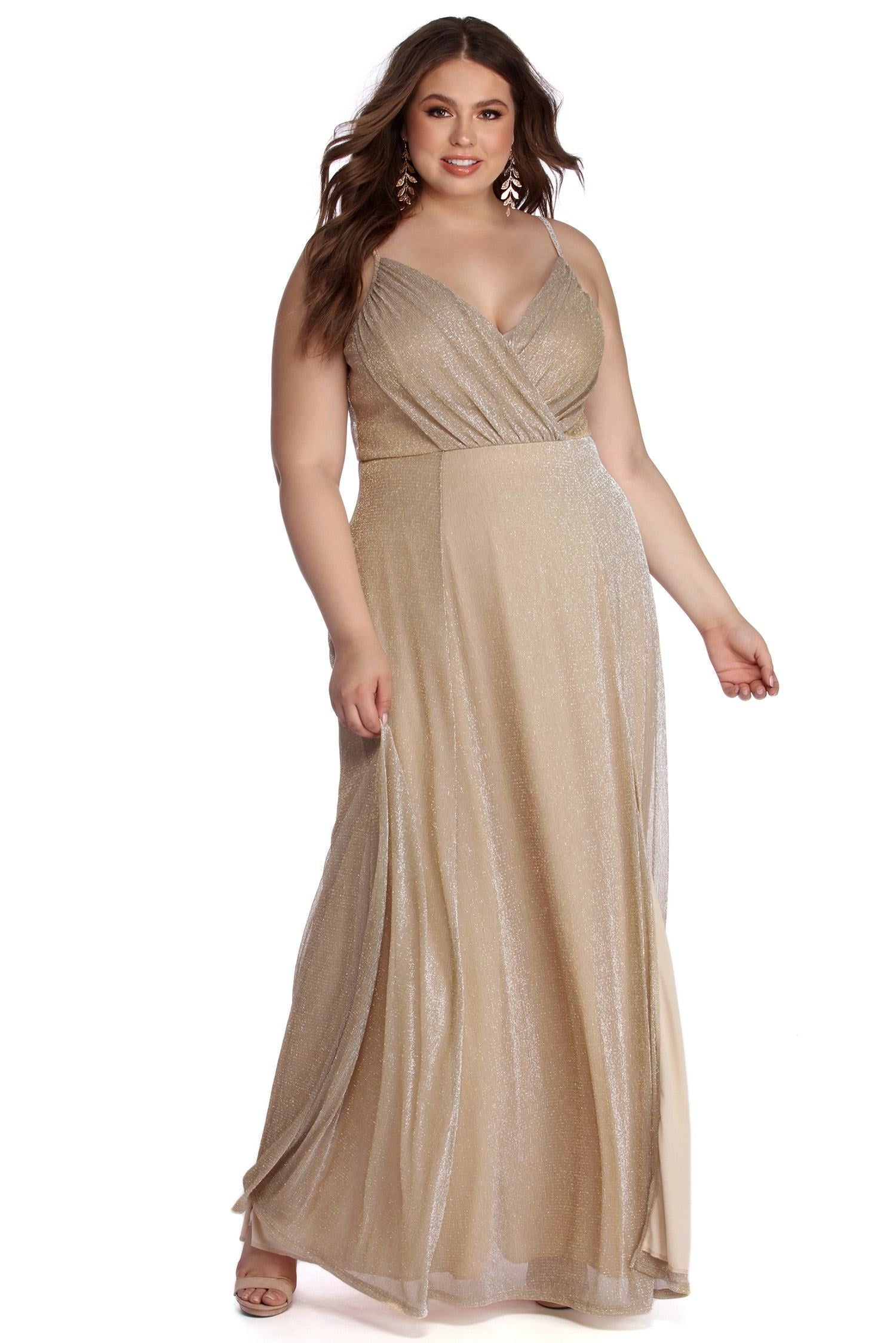 Plus Corinne Sparkle Lurex Dress - Fashionpara