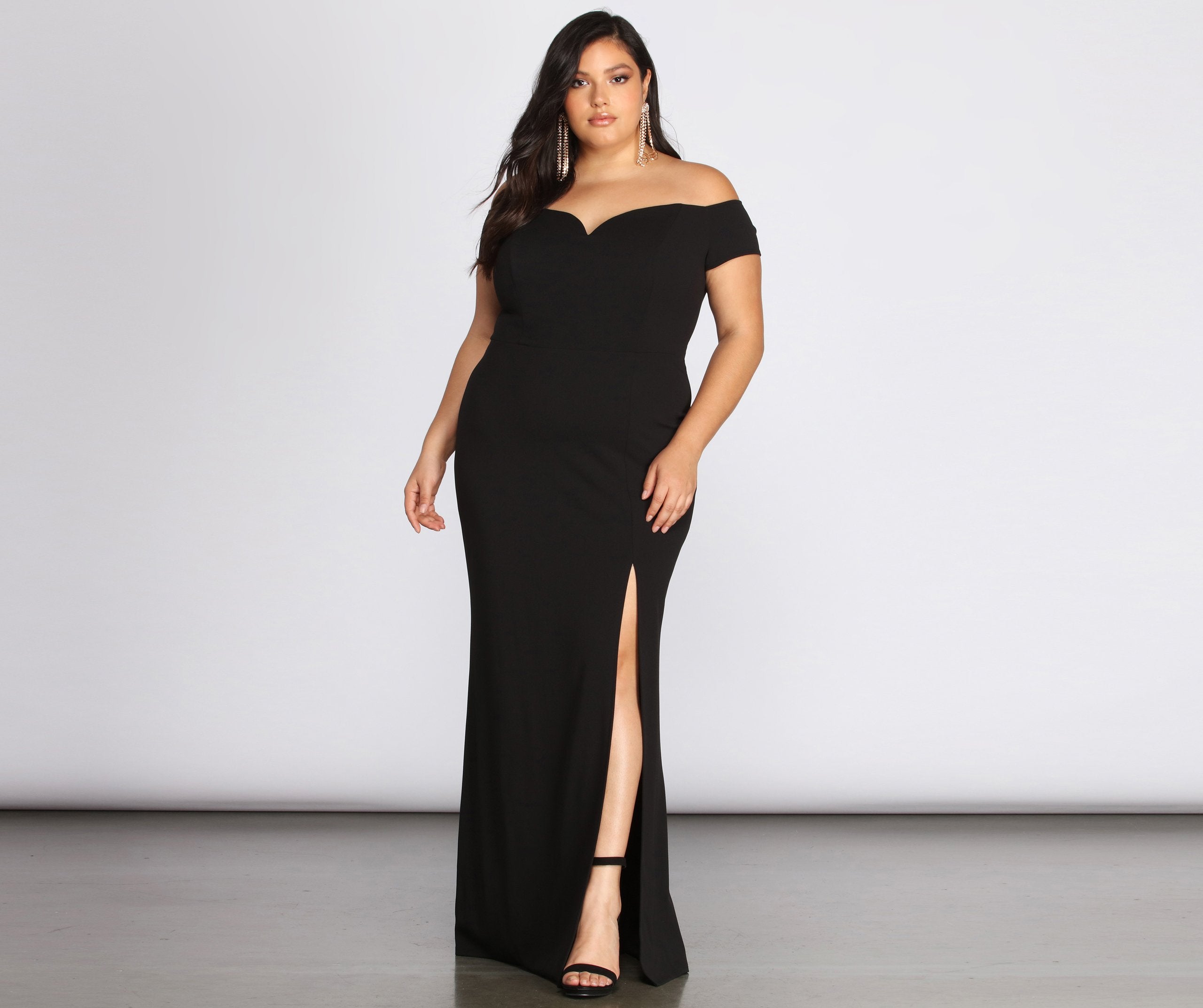 Plus Oriana Off-Shoulder Gown - Fashionpara