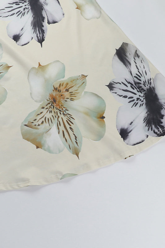 Floral Backless Vacation Cami Party Dress