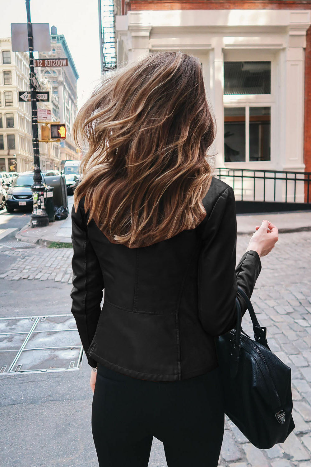 Sleek Faux Leather Crop Jacket with Zipper Front Closure