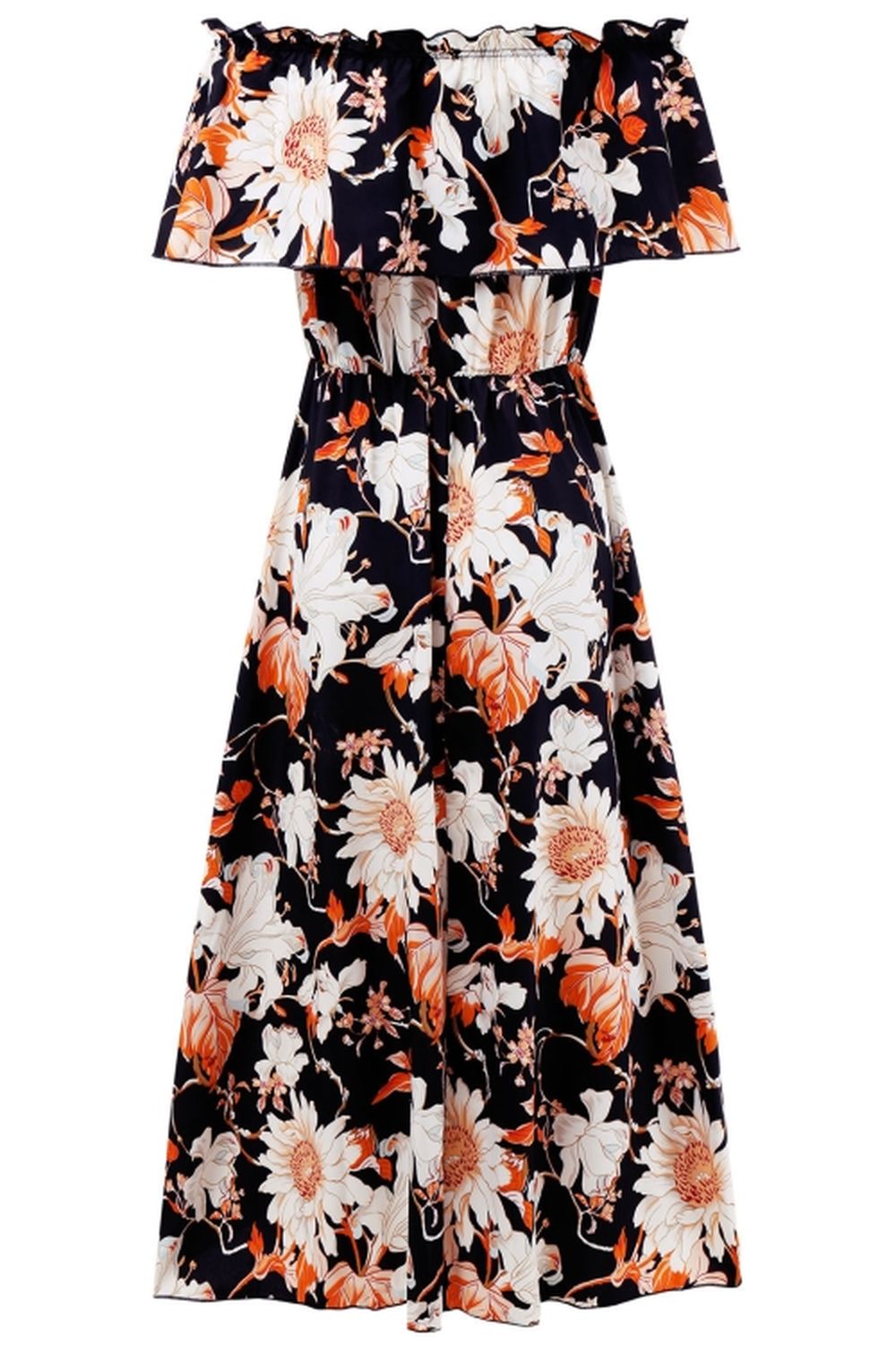 Off-Shoulder Floral Print Dress - Fashionpara