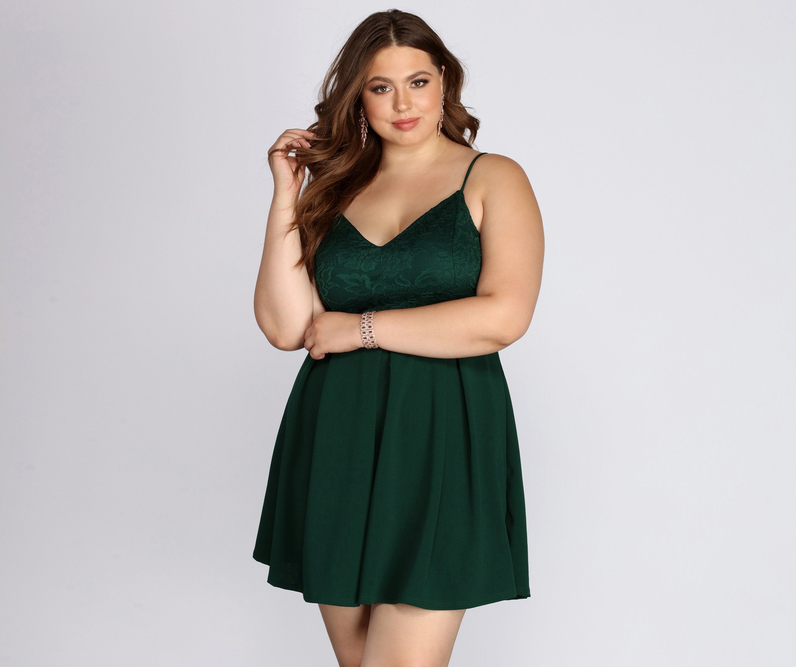 Plus Lace Appeal Skater Dress - Fashionpara