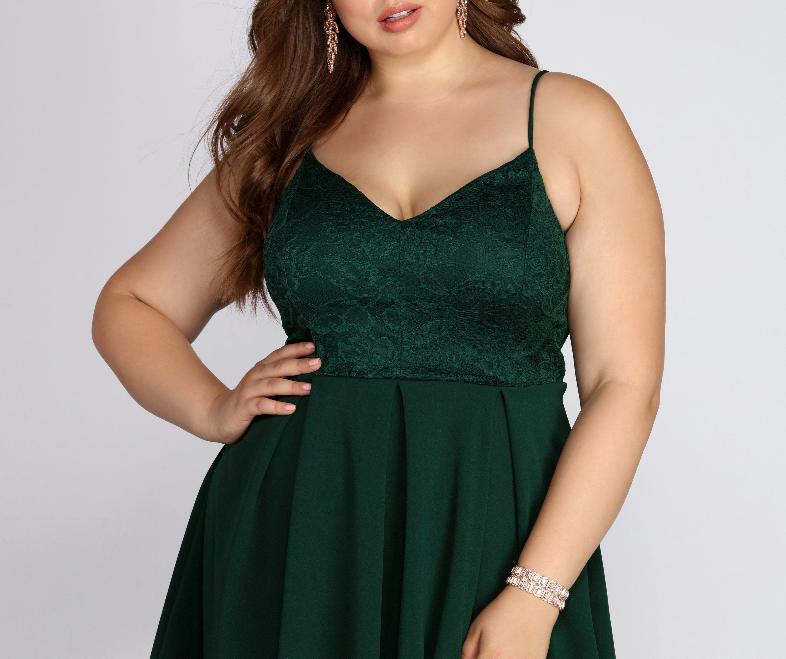 Plus Lace Appeal Skater Dress - Fashionpara