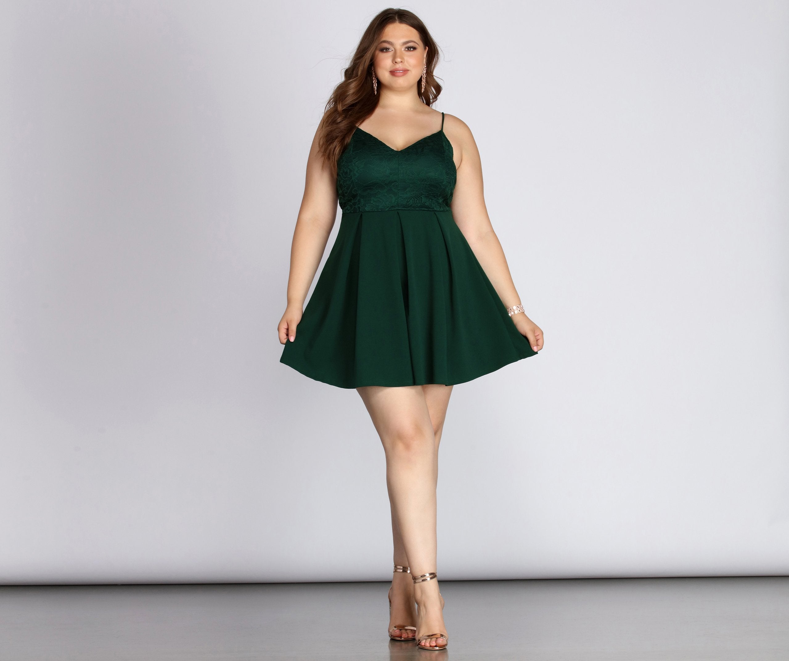 Plus Lace Appeal Skater Dress - Fashionpara