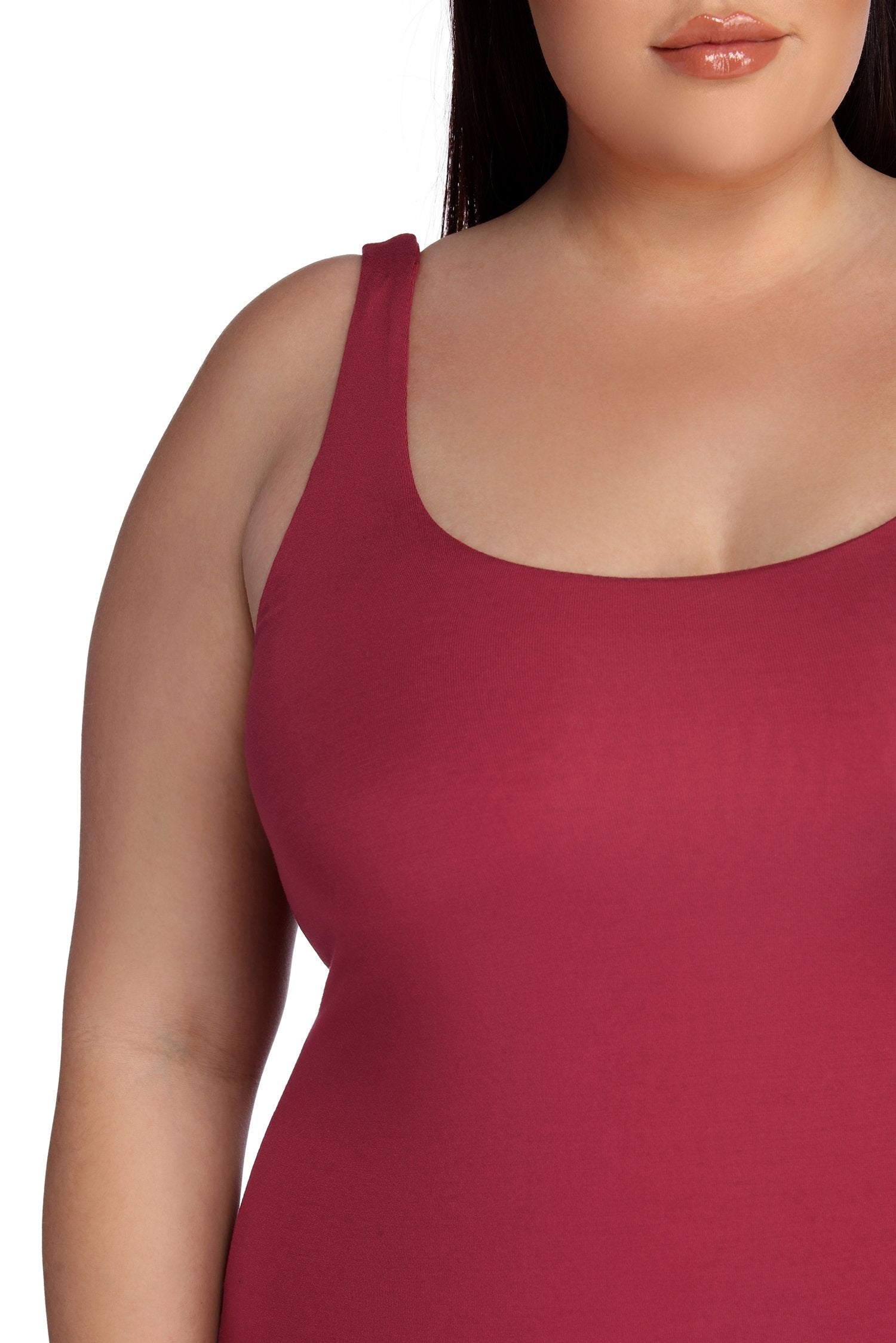 Plus Basic Essentials Midi Dress - Fashionpara