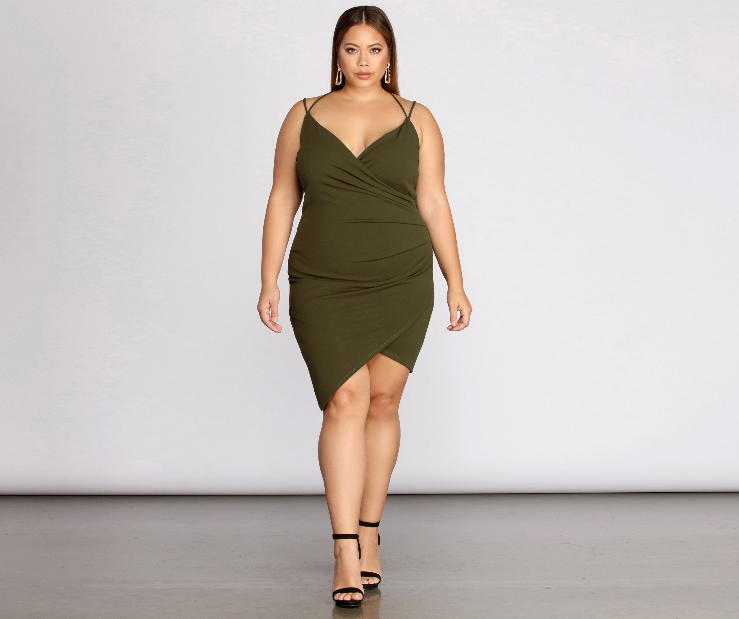 Plus Strappy & Stunning Mini Dress - Fashionpara