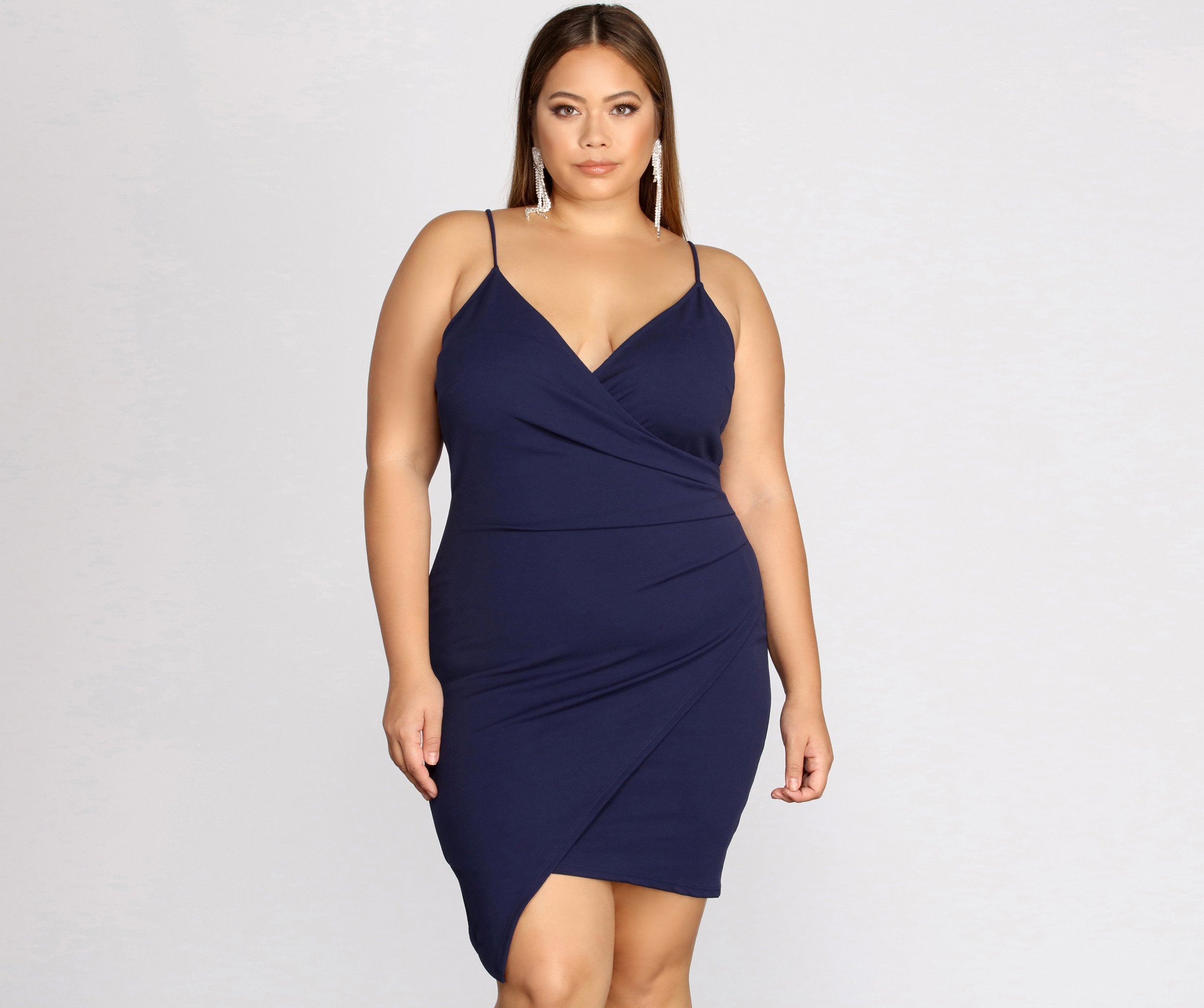 Plus Strappy & Stunning Mini Dress - Fashionpara