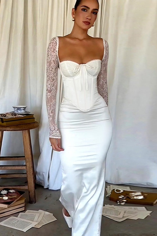 Long Sleeve Bodycon Maxi Lace Dress