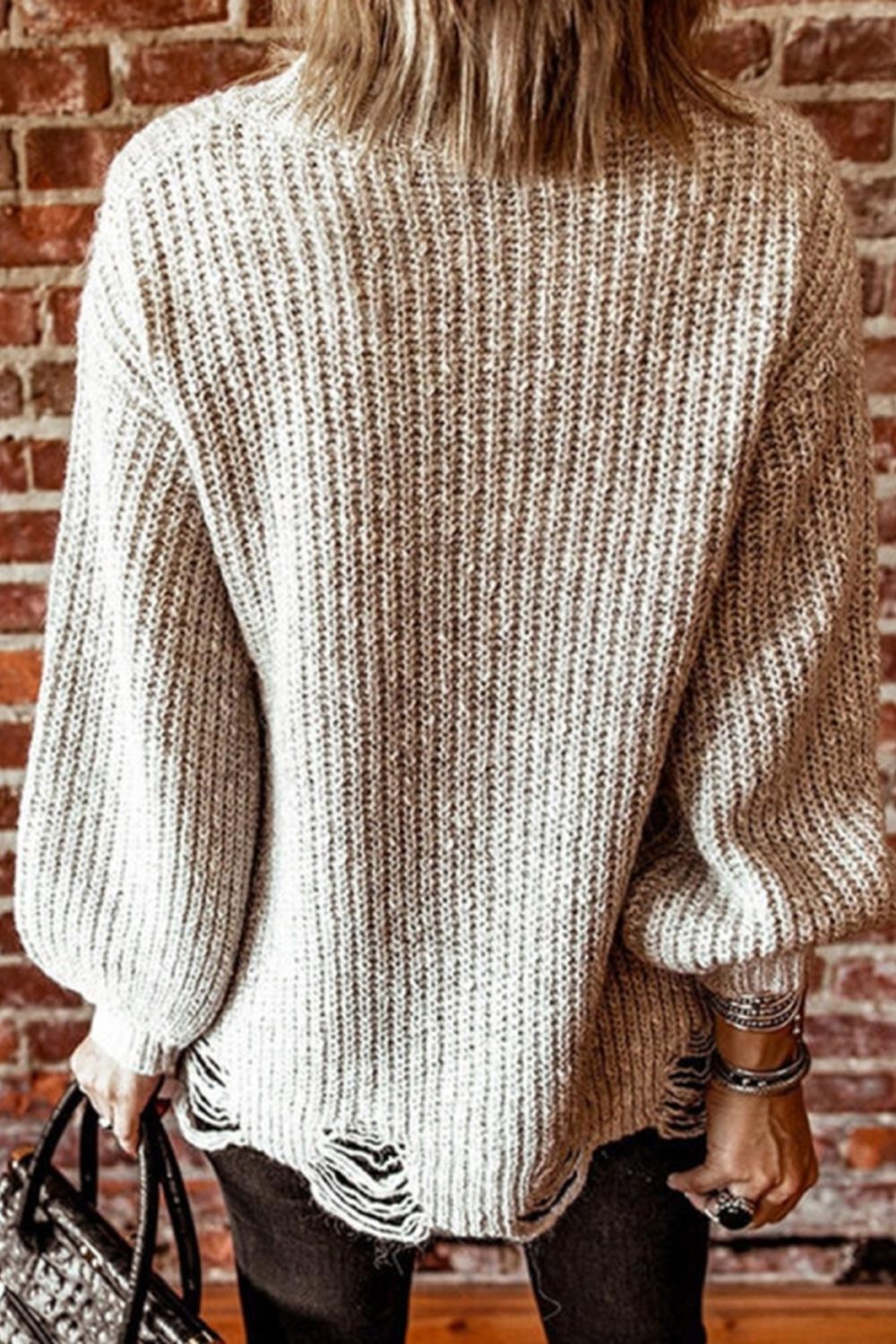 Ripped Knitted Sweater for Stylish Comfort and Versatility