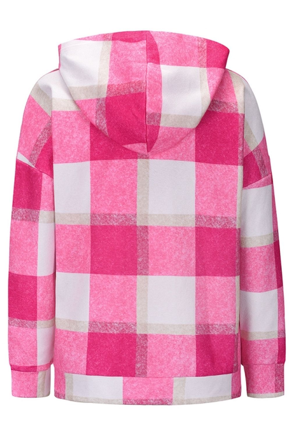 Plaid Hooded Zipper Coat