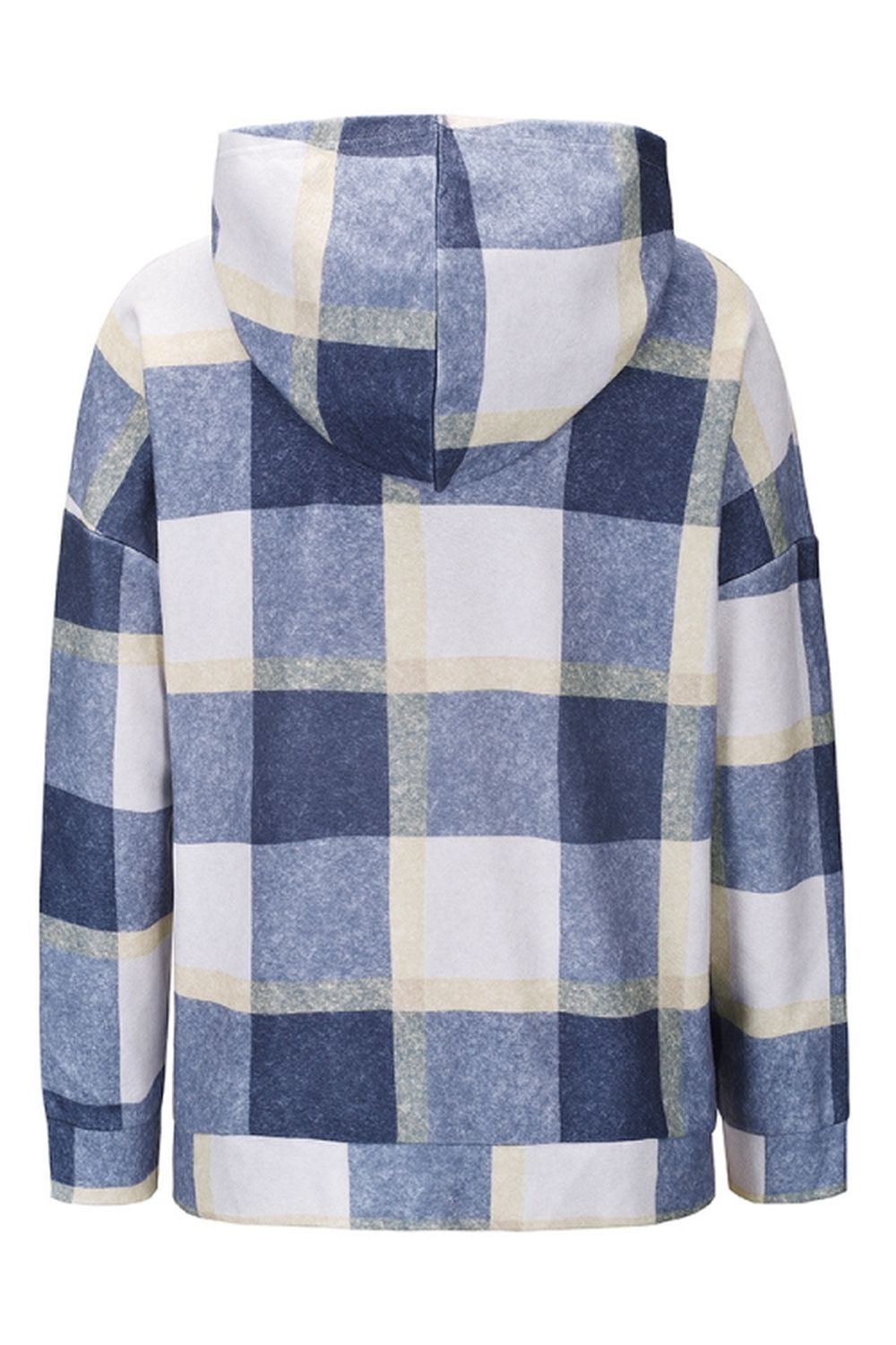 Plaid Hooded Zipper Coat