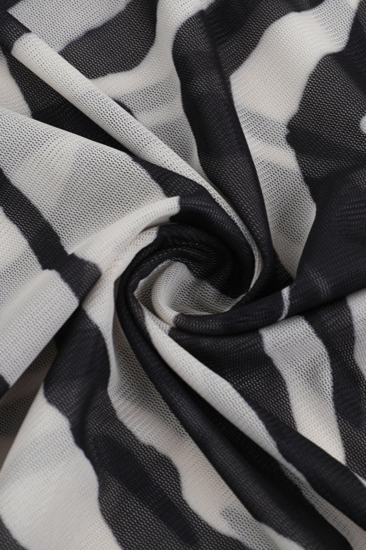 Tie Back Zebra Print Slim Fit Maxi Dress