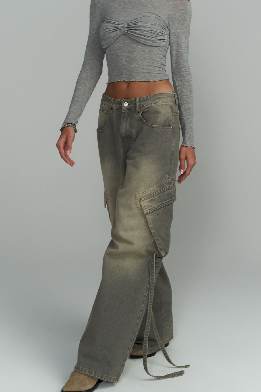 Vintage Patch Pocket Wide Leg Jean