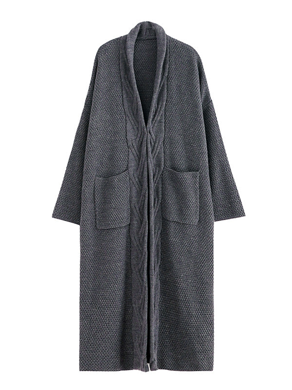 Diamond Long Cardigan Sweater with Pocket 12