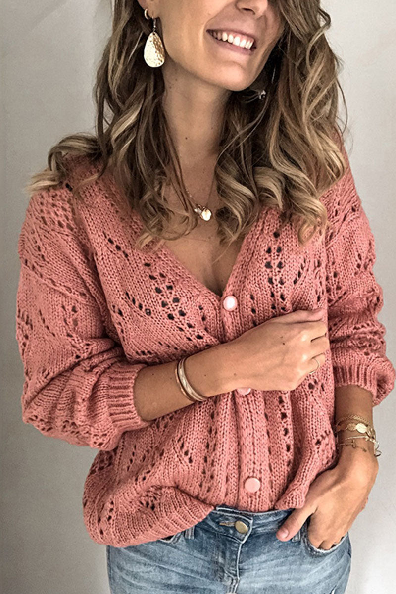 Florcoo Women's V Neck Solid Cardigan Sweater - 4 Colors