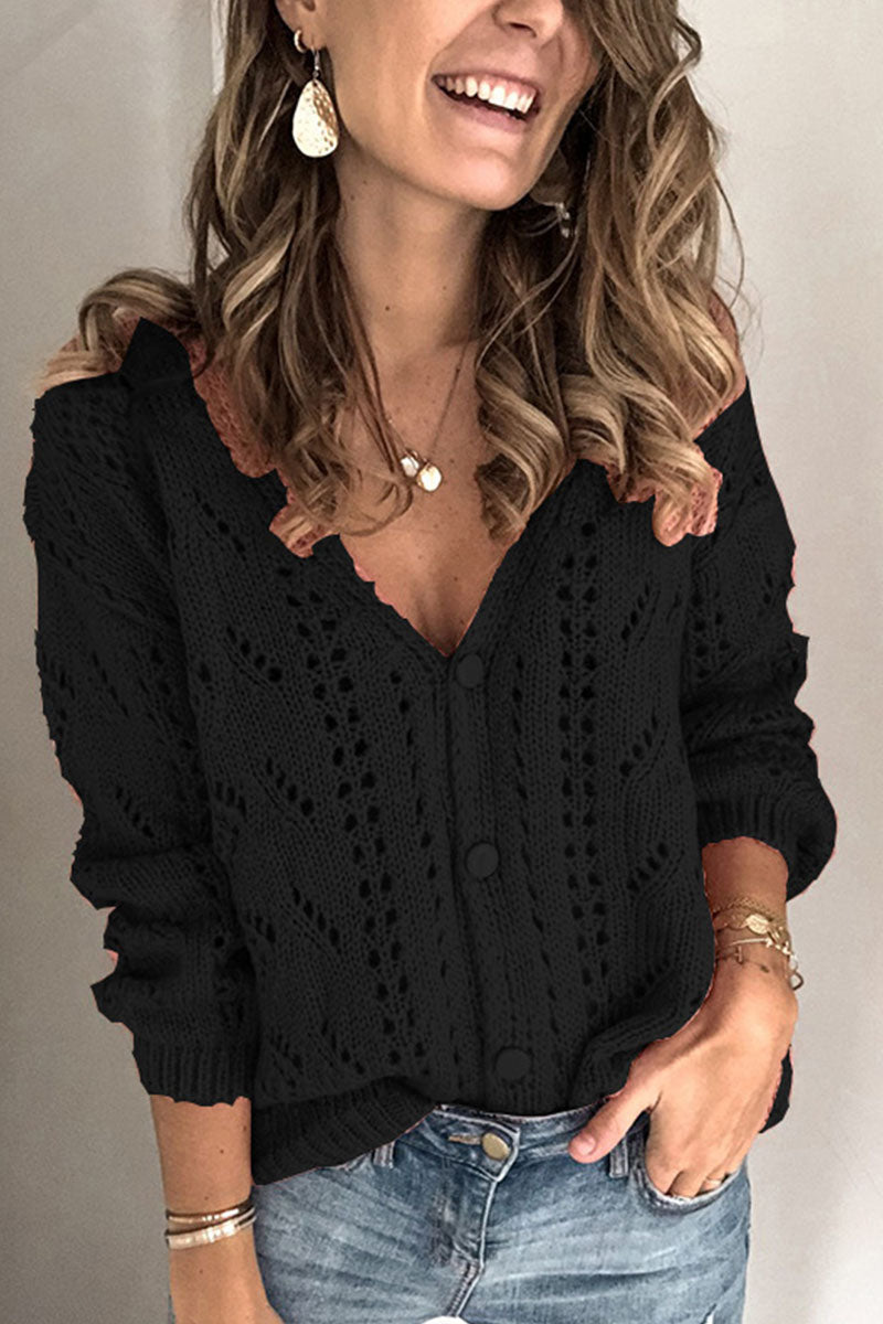 Florcoo Women's V Neck Solid Cardigan Sweater - 4 Colors