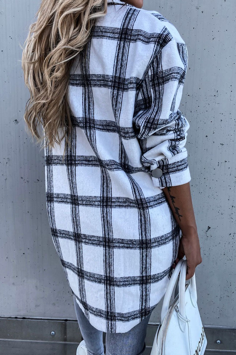 Fashion Sexy Plaid Turndown Collar Blouses  Fashionpara