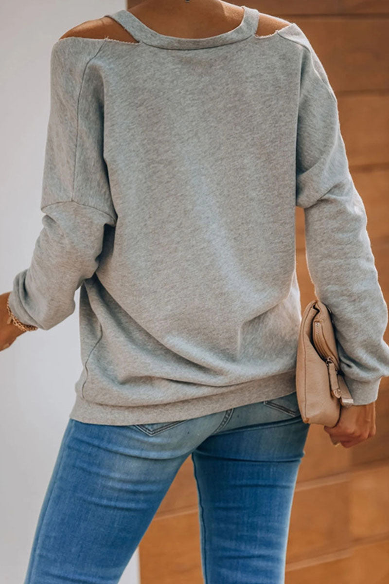 Fashion Casual Solid Patchwork V Neck Tops - Fashionpara