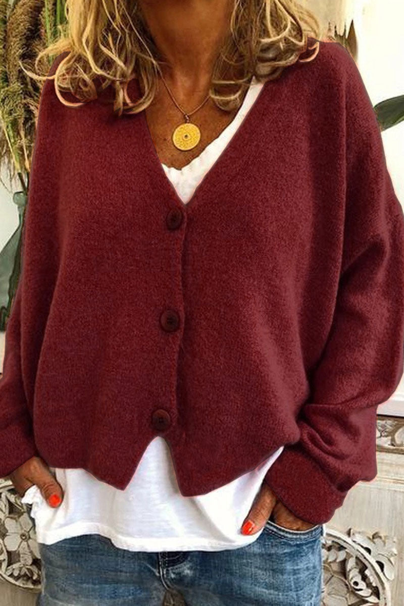 Florcoo V Neck Solid Patchwork Sweater in 15 Stylish Colors