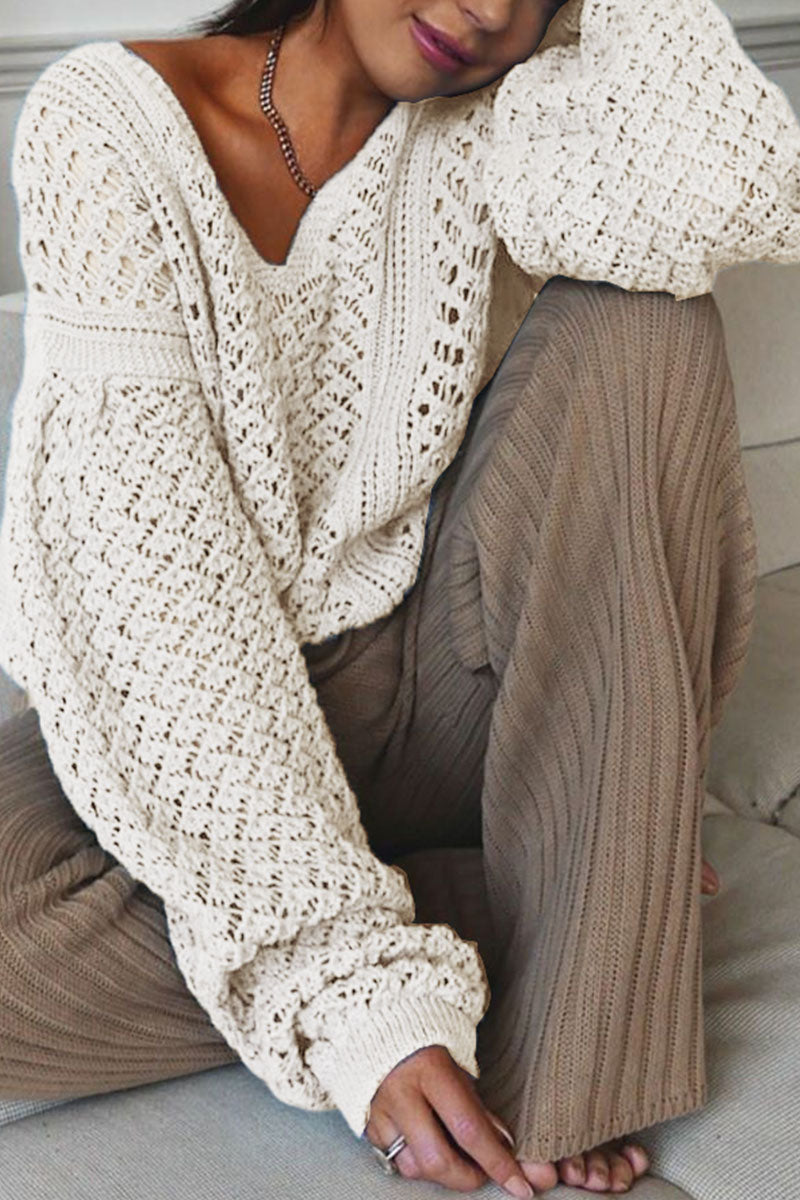 Fashion Street Solid V Neck Sweaters(5 Colors) - Fashionpara