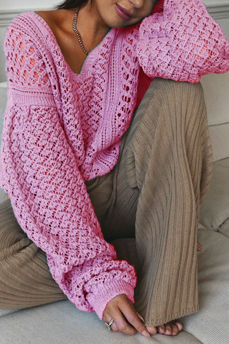 Fashion Street Solid V Neck Sweaters(5 Colors) - Fashionpara