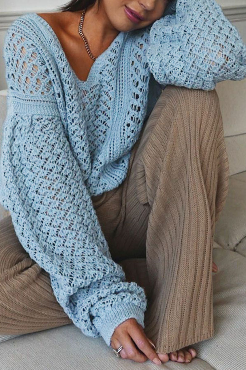 Fashion Street Solid V Neck Sweaters(5 Colors) - Fashionpara