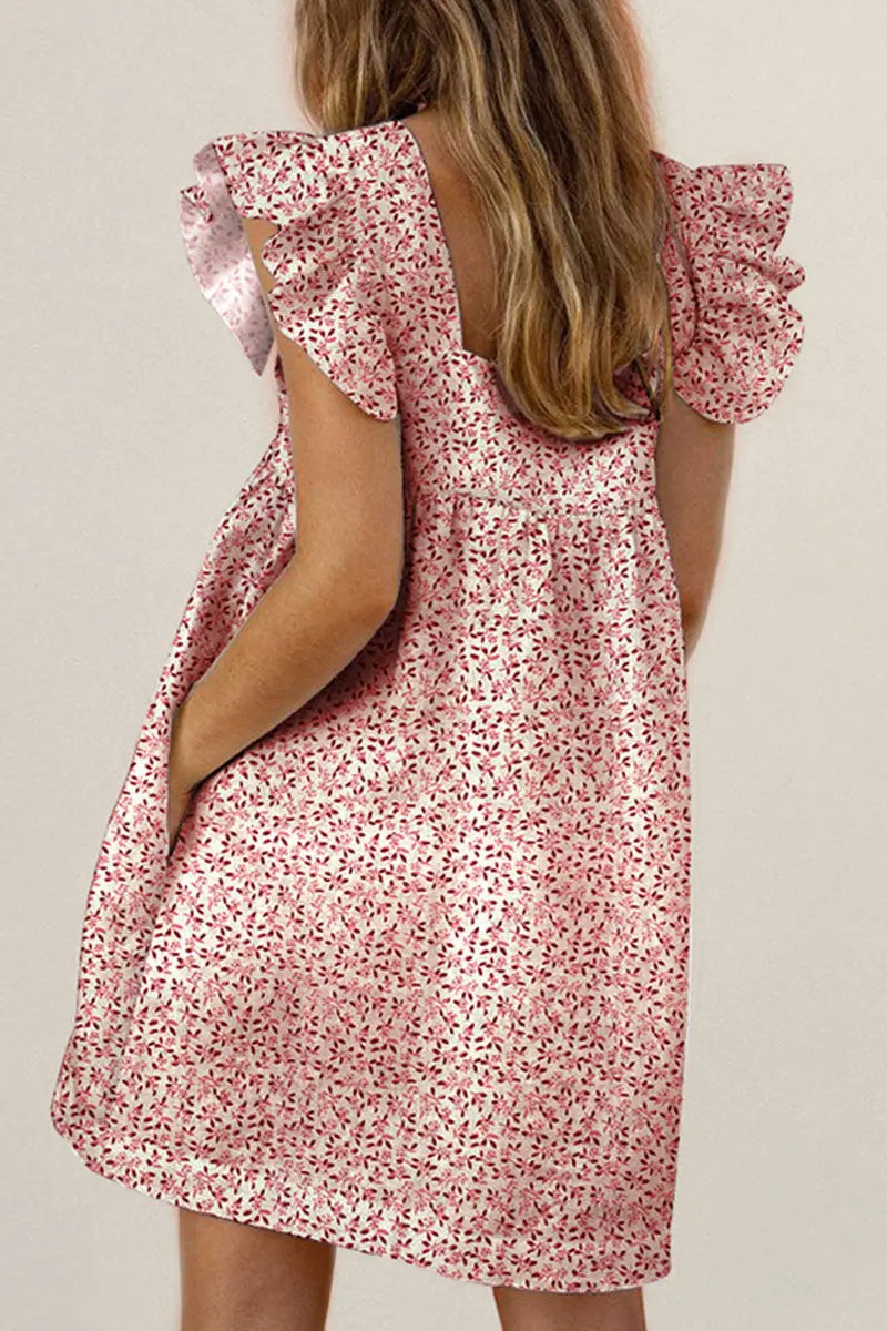 Fashion Casual Print Patchwork Square Collar Princess Dresses(4 Colors)  Fashionpara