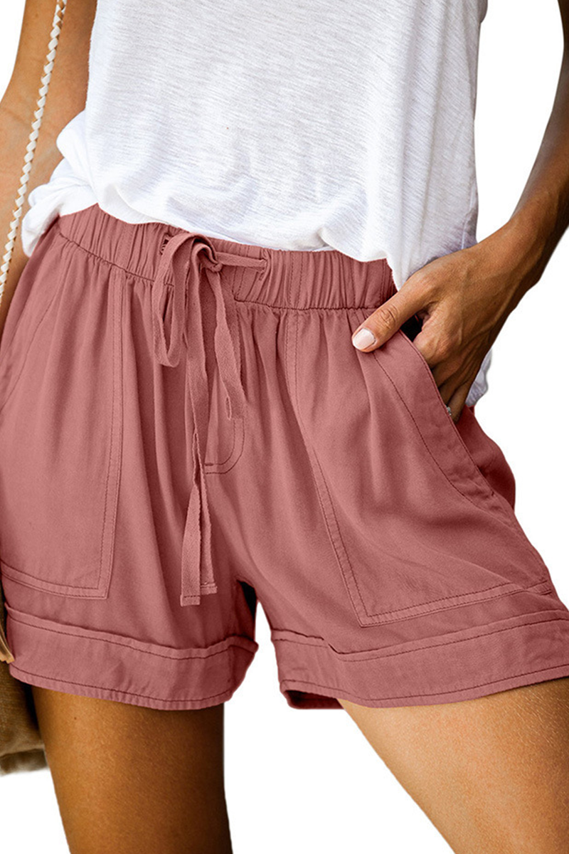 Casual Solid Patchwork Straight Mid Waist Straight Solid Color Bottoms(12 Colors) - Fashionpara