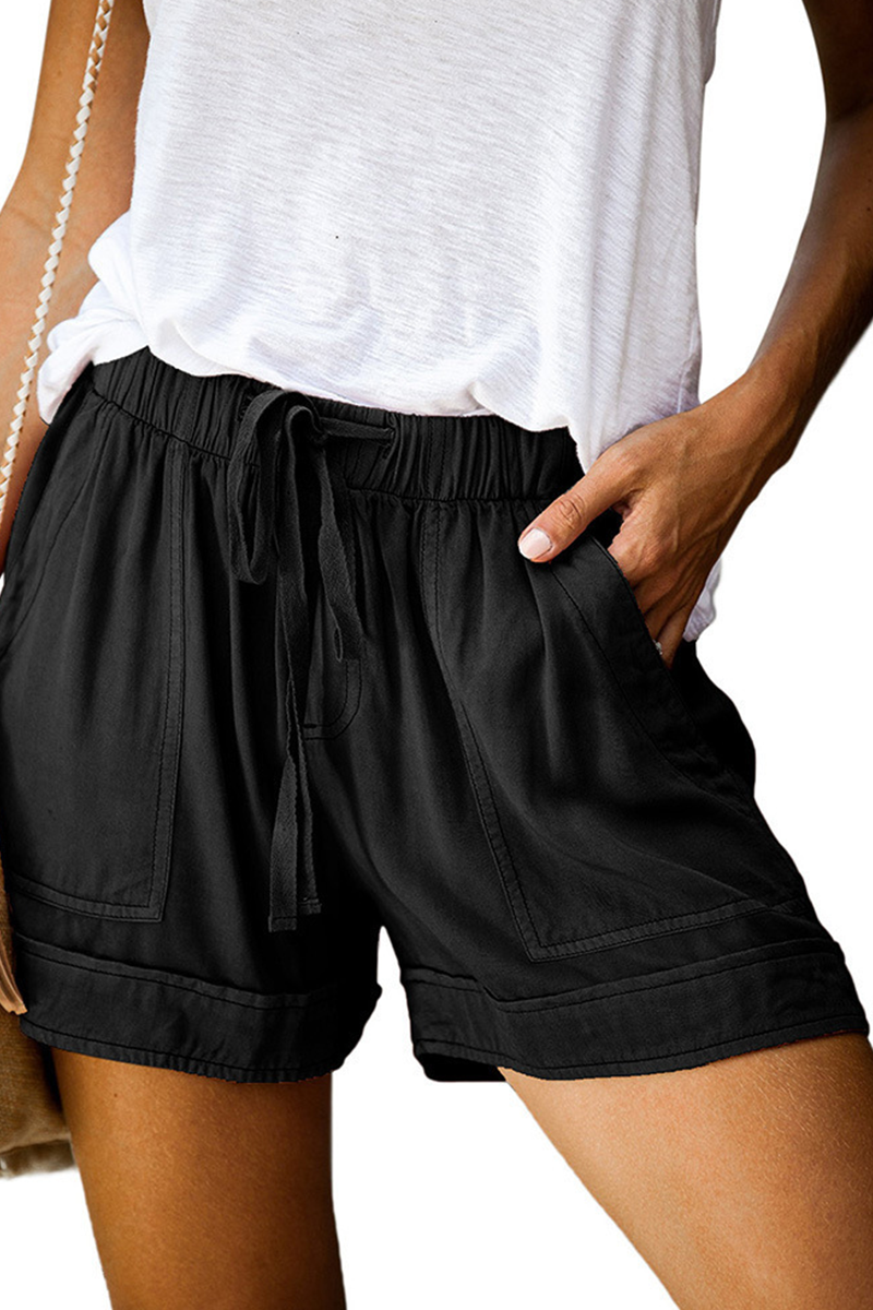 Casual Solid Patchwork Straight Mid Waist Straight Solid Color Bottoms(12 Colors) - Fashionpara