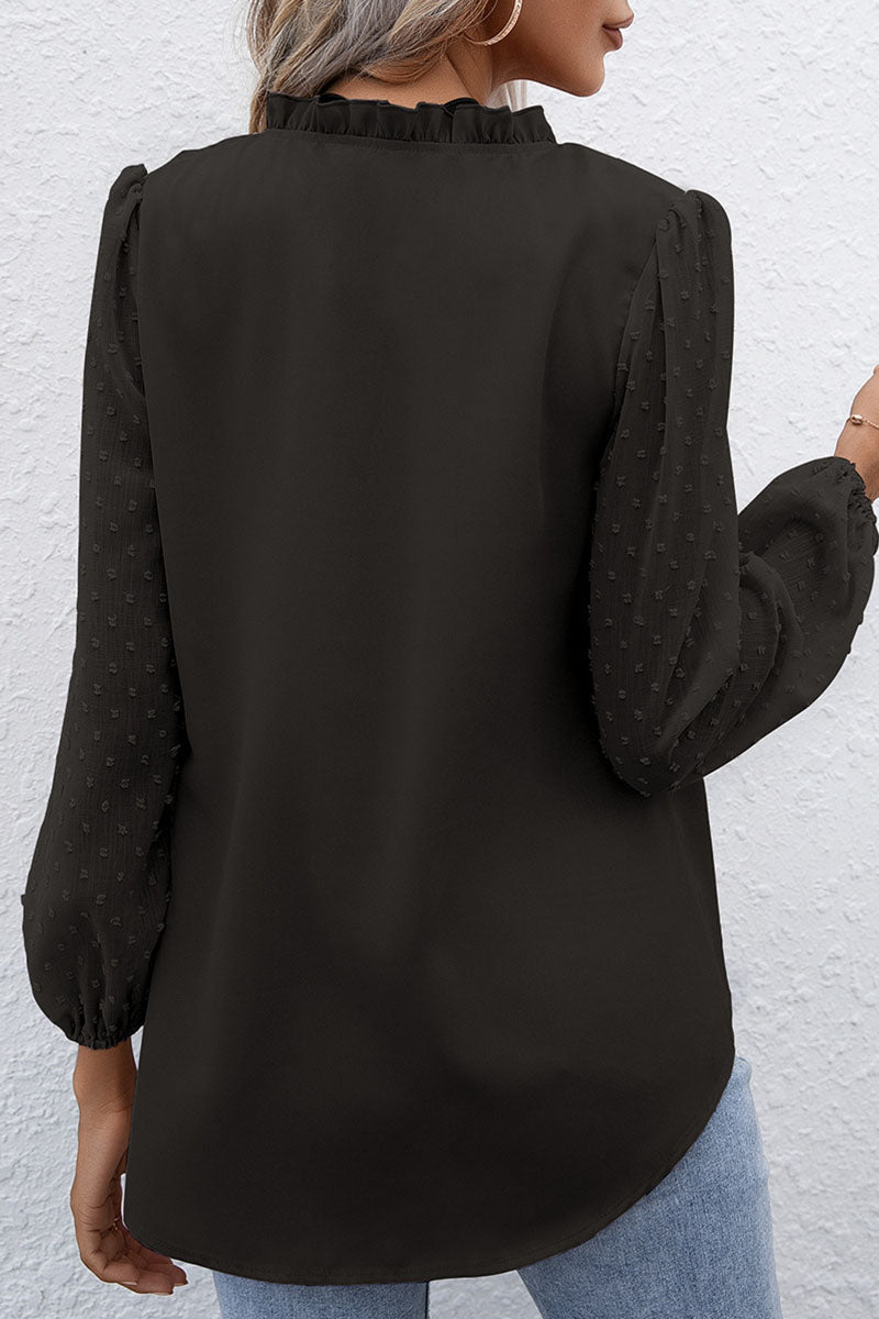 Fashion Casual Solid Patchwork V Neck Tops(3 colors) - Fashionpara