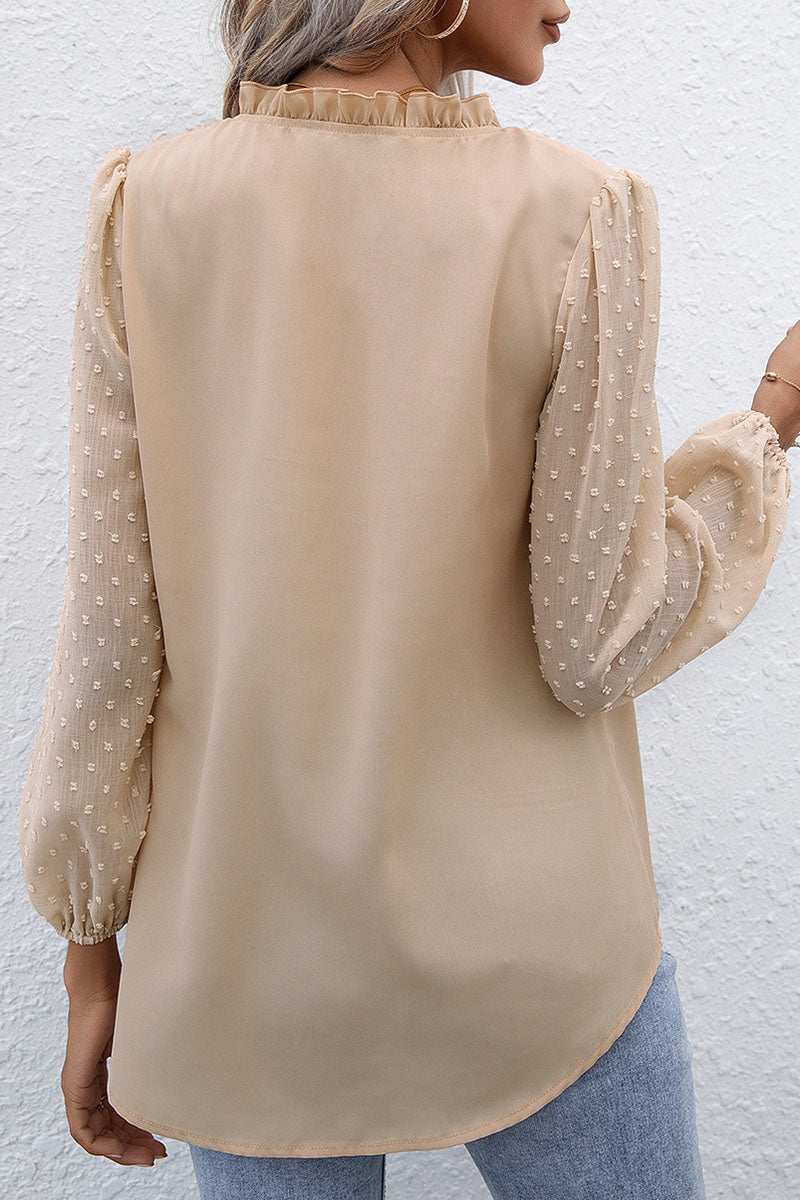 Fashion Casual Solid Patchwork V Neck Tops(3 colors) - Fashionpara