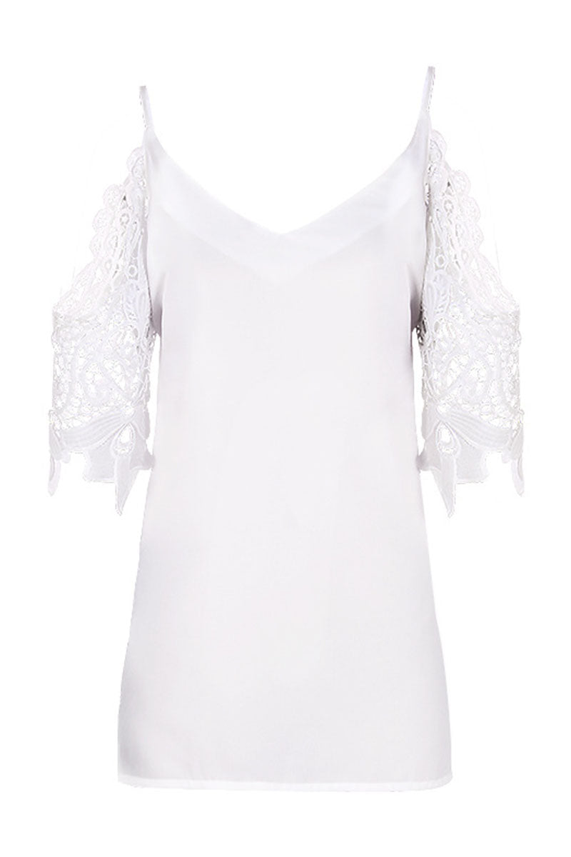 Fashion Casual Solid Patchwork V Neck Blouses