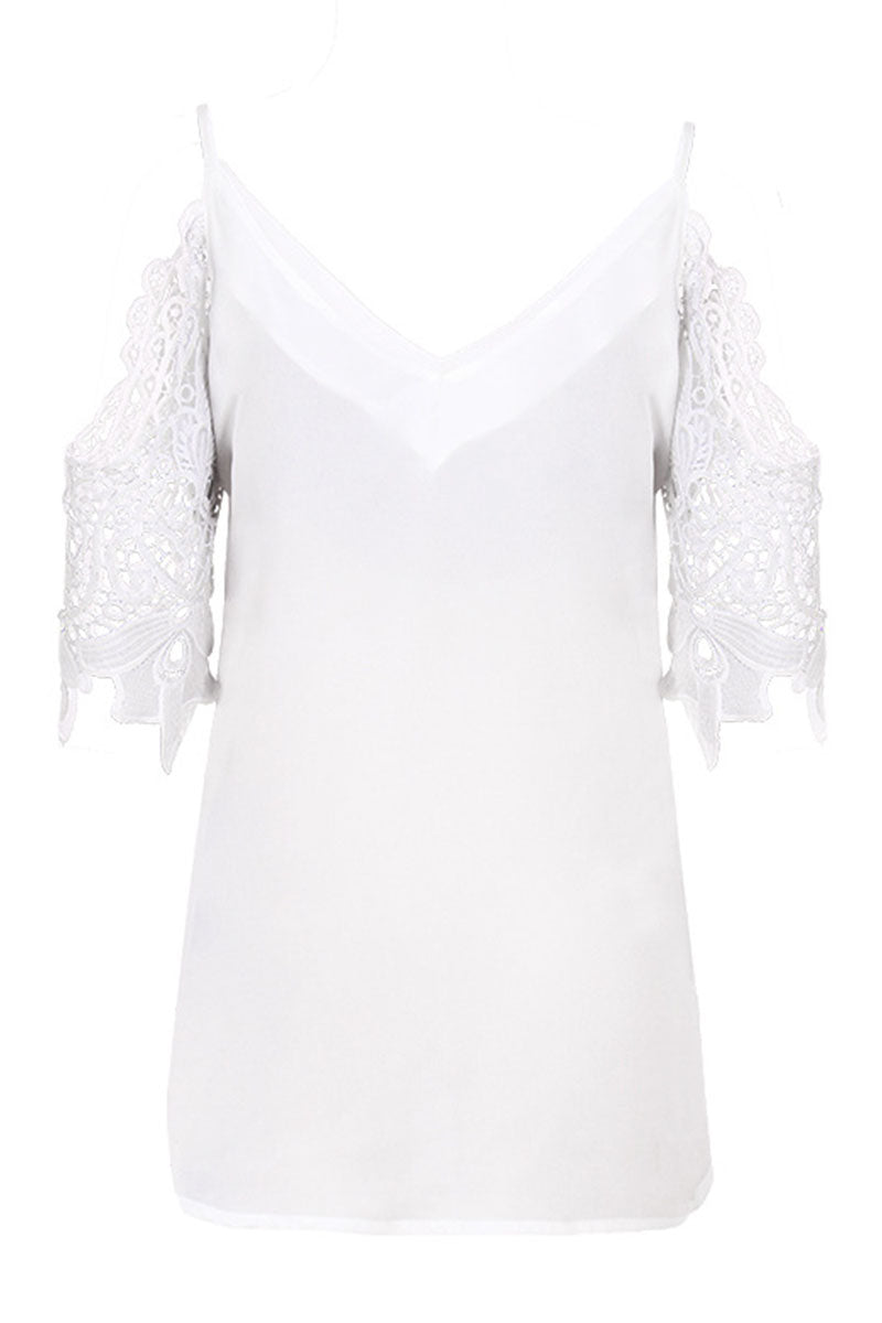 Fashion Casual Solid Patchwork V Neck Blouses