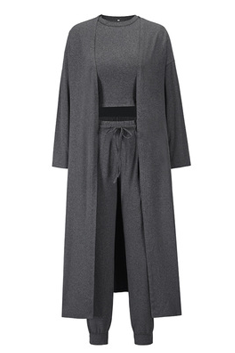 Casual Solid Patchwork O Neck Long Sleeve Three Pieces(4 Colors) - Fashionpara