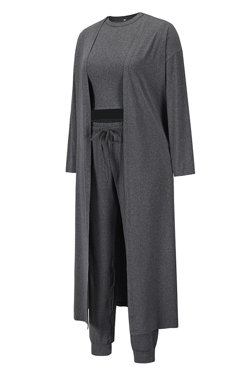 Casual Solid Patchwork O Neck Long Sleeve Three Pieces(4 Colors) - Fashionpara