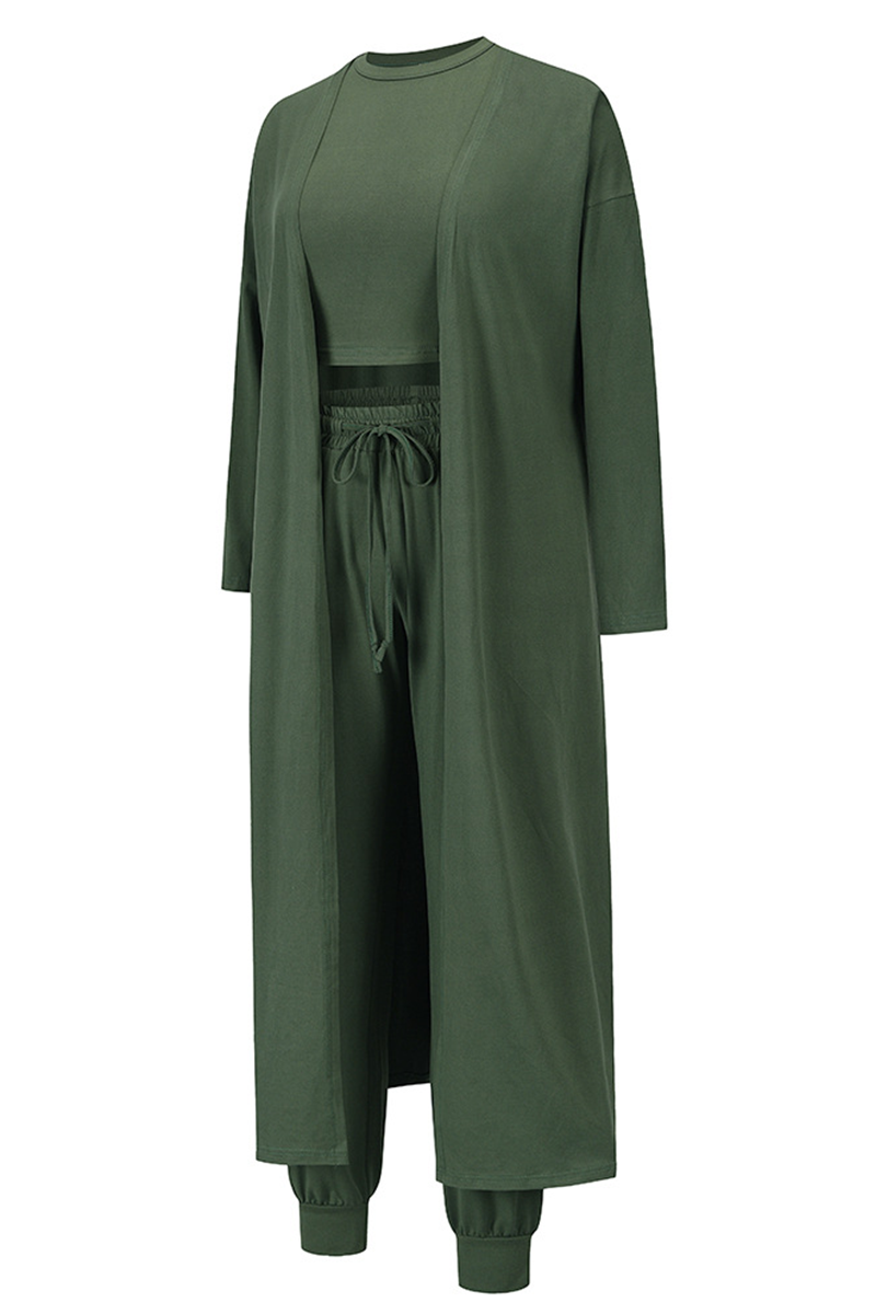 Casual Solid Patchwork O Neck Long Sleeve Three Pieces(4 Colors) - Fashionpara