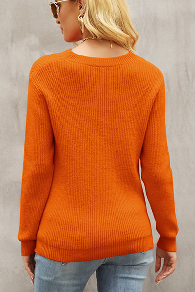 Florcoo Elegant Patchwork Hollowed Out Sweater Top