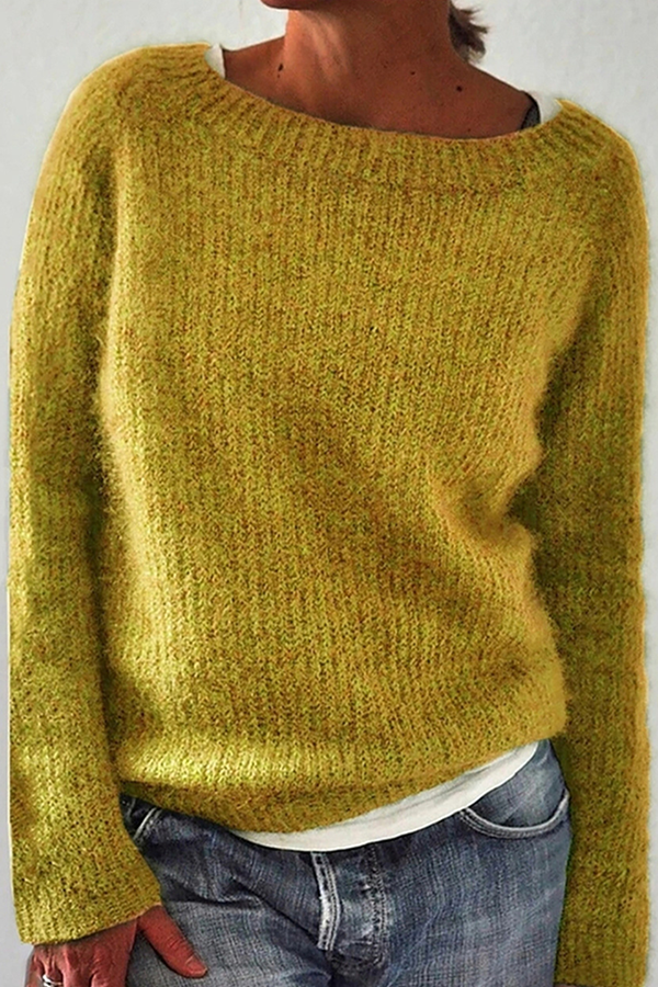 Florcoo Casual Solid O Neck Sweater - Versatile Style Choice